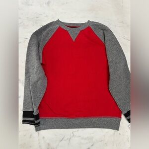 Classic Red and Gray Crewneck Sweater